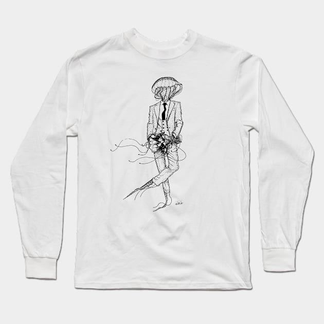 Drift Away - Original Pen and Ink Artwork Long Sleeve T-Shirt by InletGoodsCo